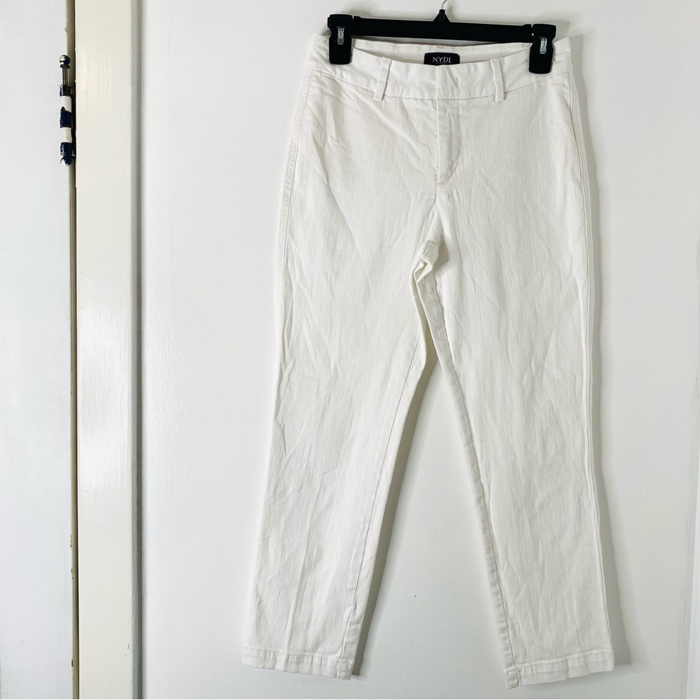 NYDJ White Skinny Crop Ankle Jeans